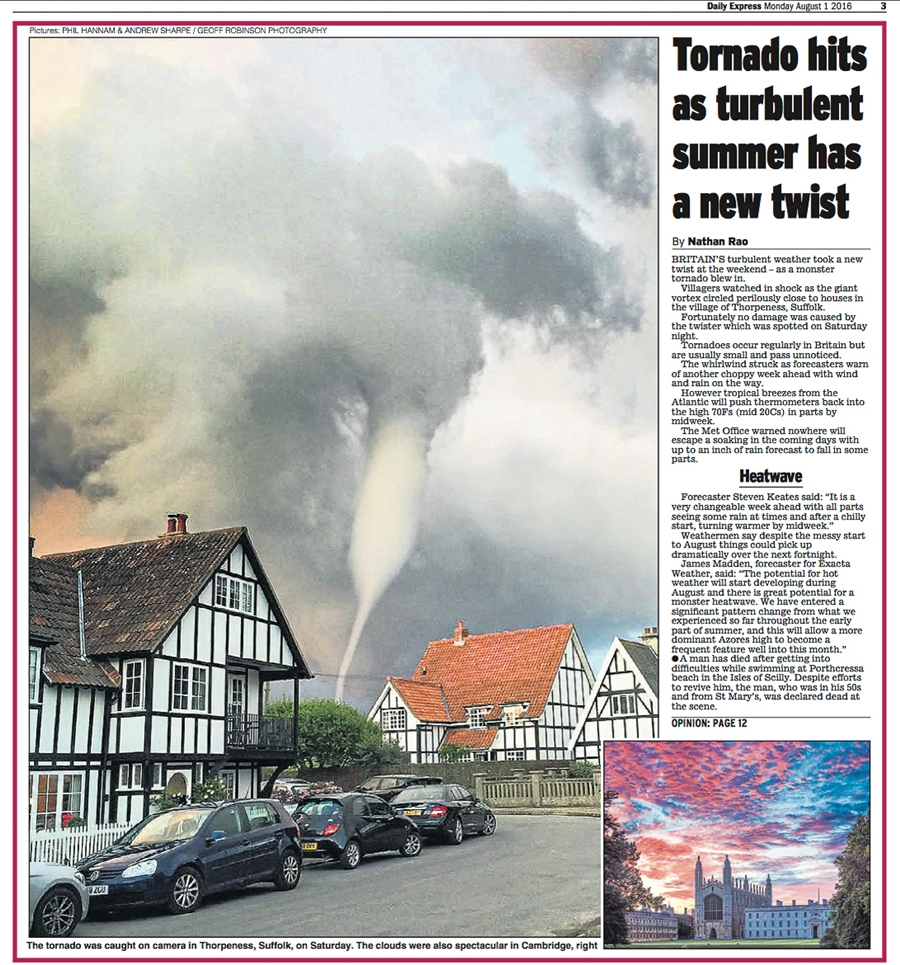 Tornado over Suffolk