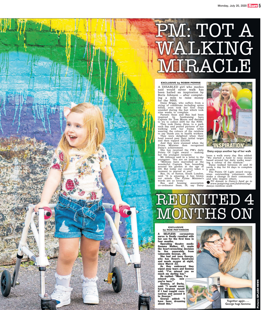 Three Year Old Daisy Youngest PM’s Points Of Light Award