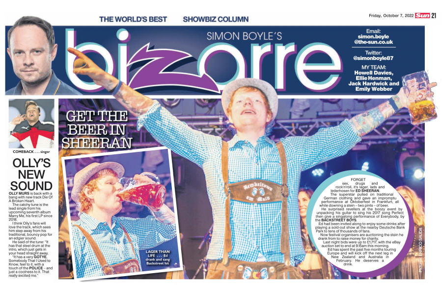 Ed Sheeran Sings Oktoberfest