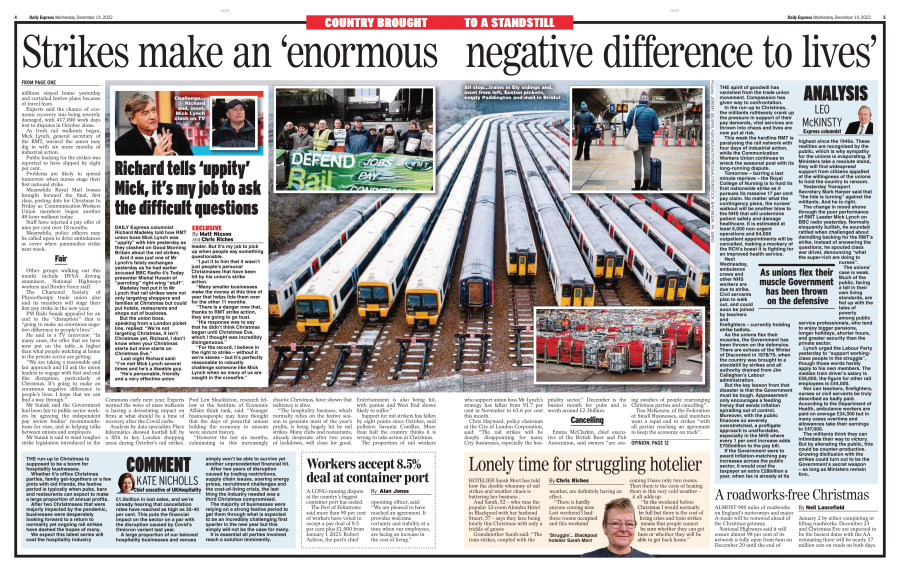 477 4 Train strikes Dec Express