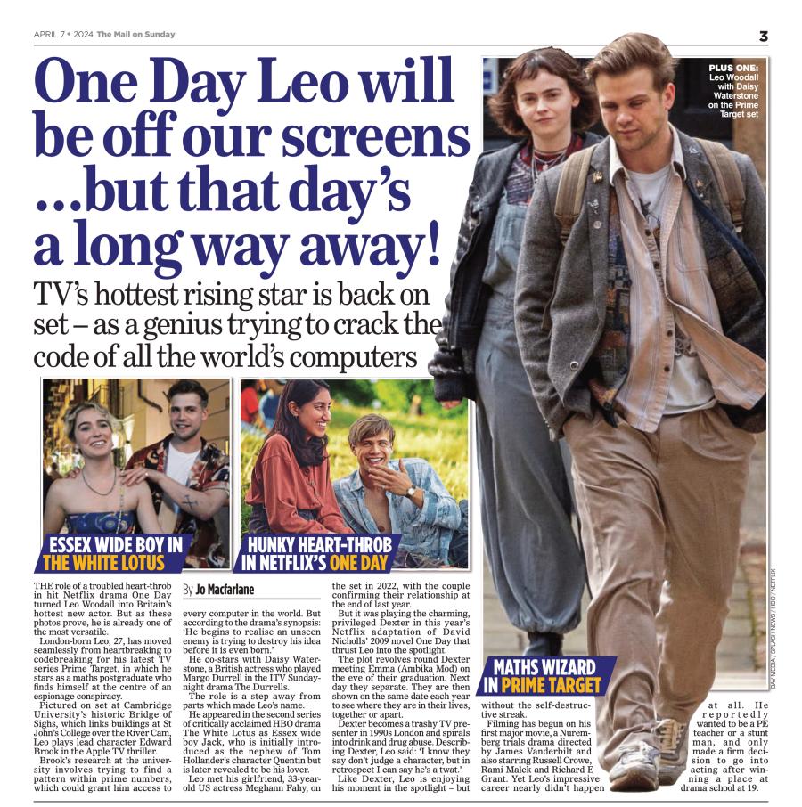 One Day’s Leo Woodall Films New TV Series