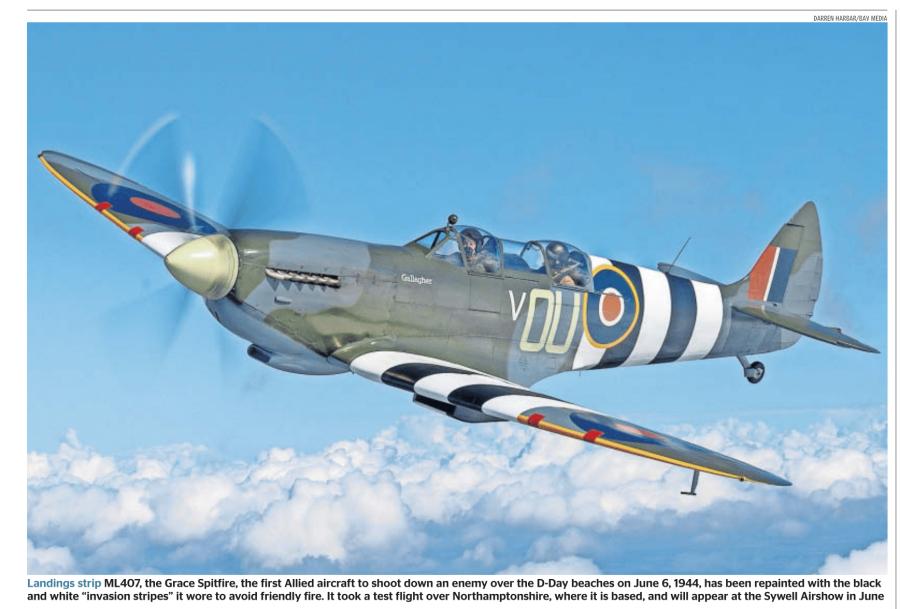 Spitfire Gets Its D-Day Stripes Back