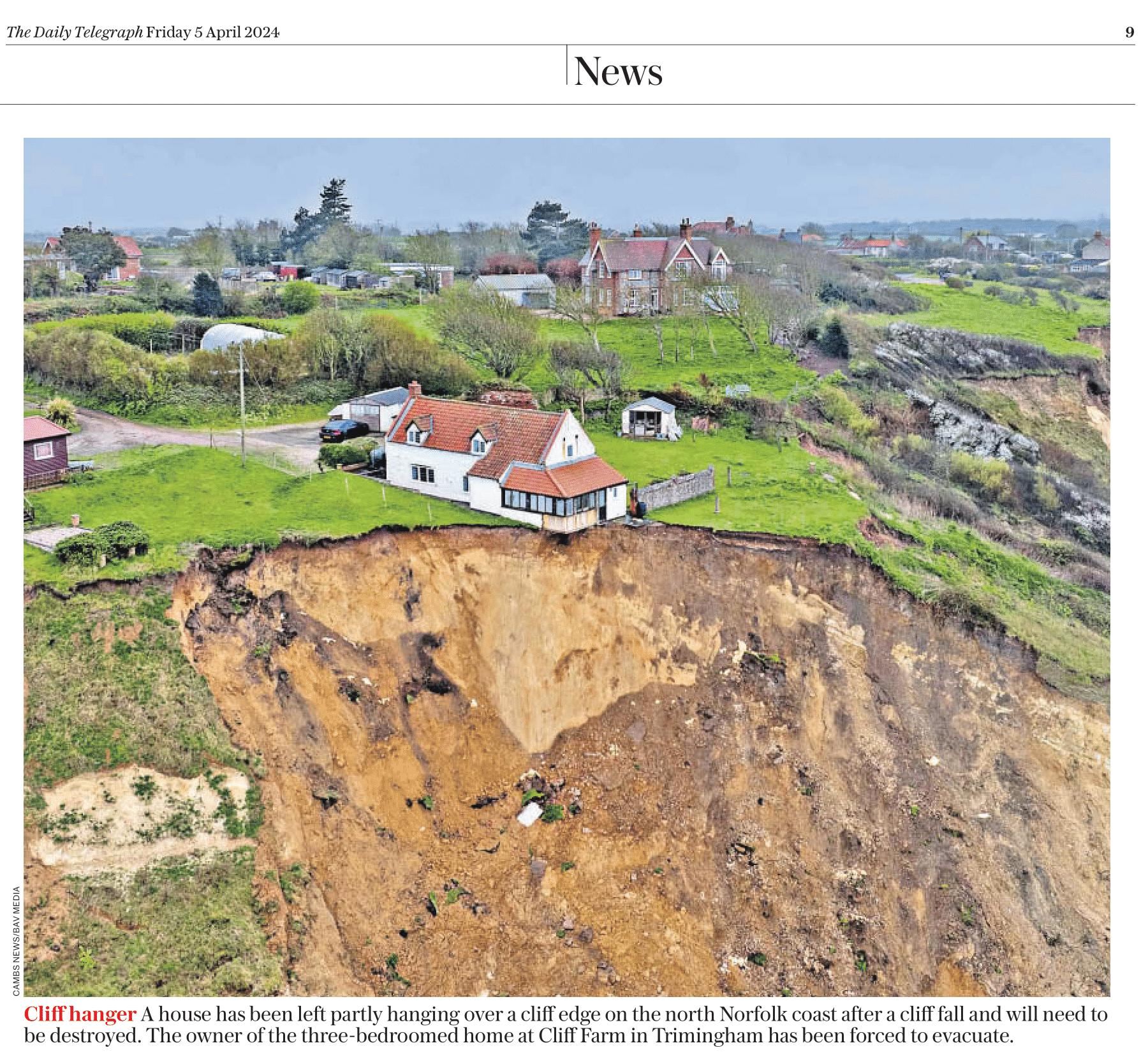 House Hangs Over Cliff Edge