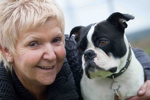 Deaf dog and owner
