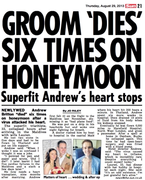 Man dies six times cutting from the Sun